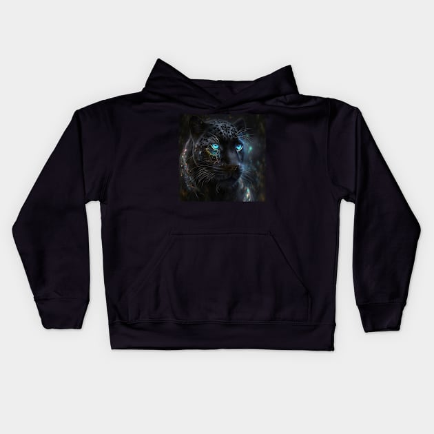 Black Panther Abstract Art Kids Hoodie by Jades-Corner